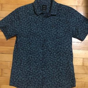 Mens RVCA Short Sleeve Button Up Small